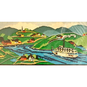 Longstitch Needlepoint Kit Steamboat Scene #30226 Something Special Sealed New